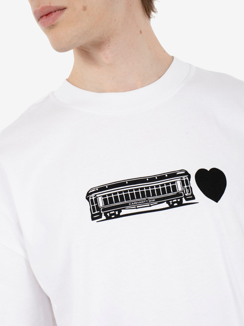 S/S Deconstructed label t-shirt white