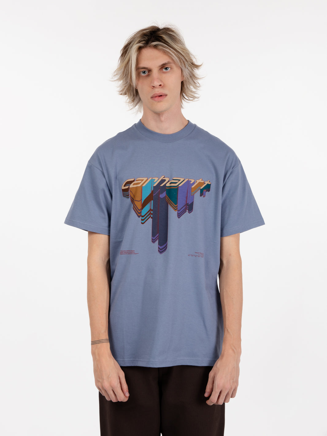 S/S Diagram script t-shirt bay blue
