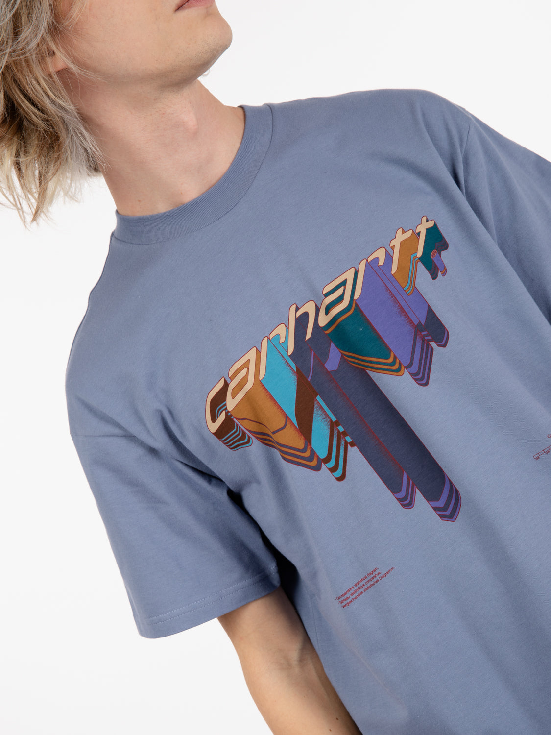 S/S Diagram script t-shirt bay blue