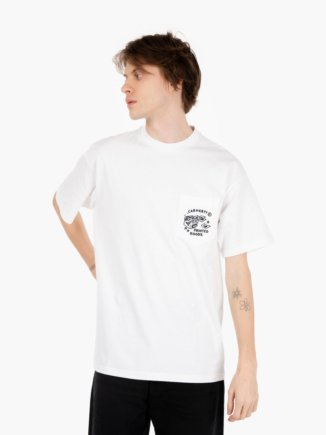 S/S Fragments pocket t-shirt white / black