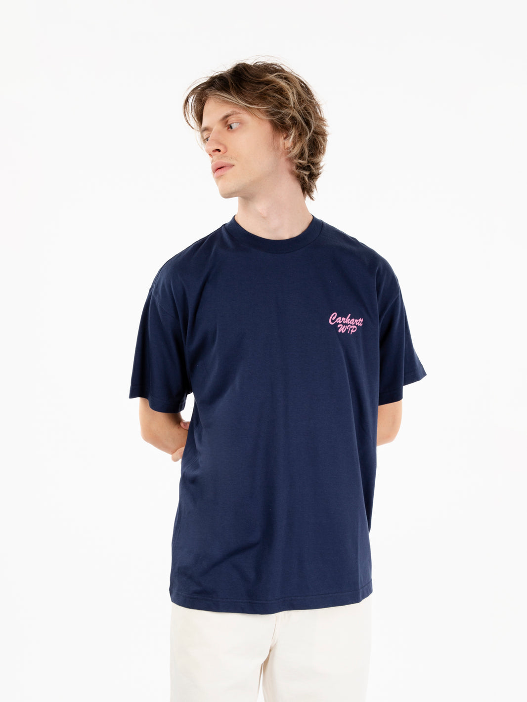 S/S Friendship air force blue / light pink t-shirt 