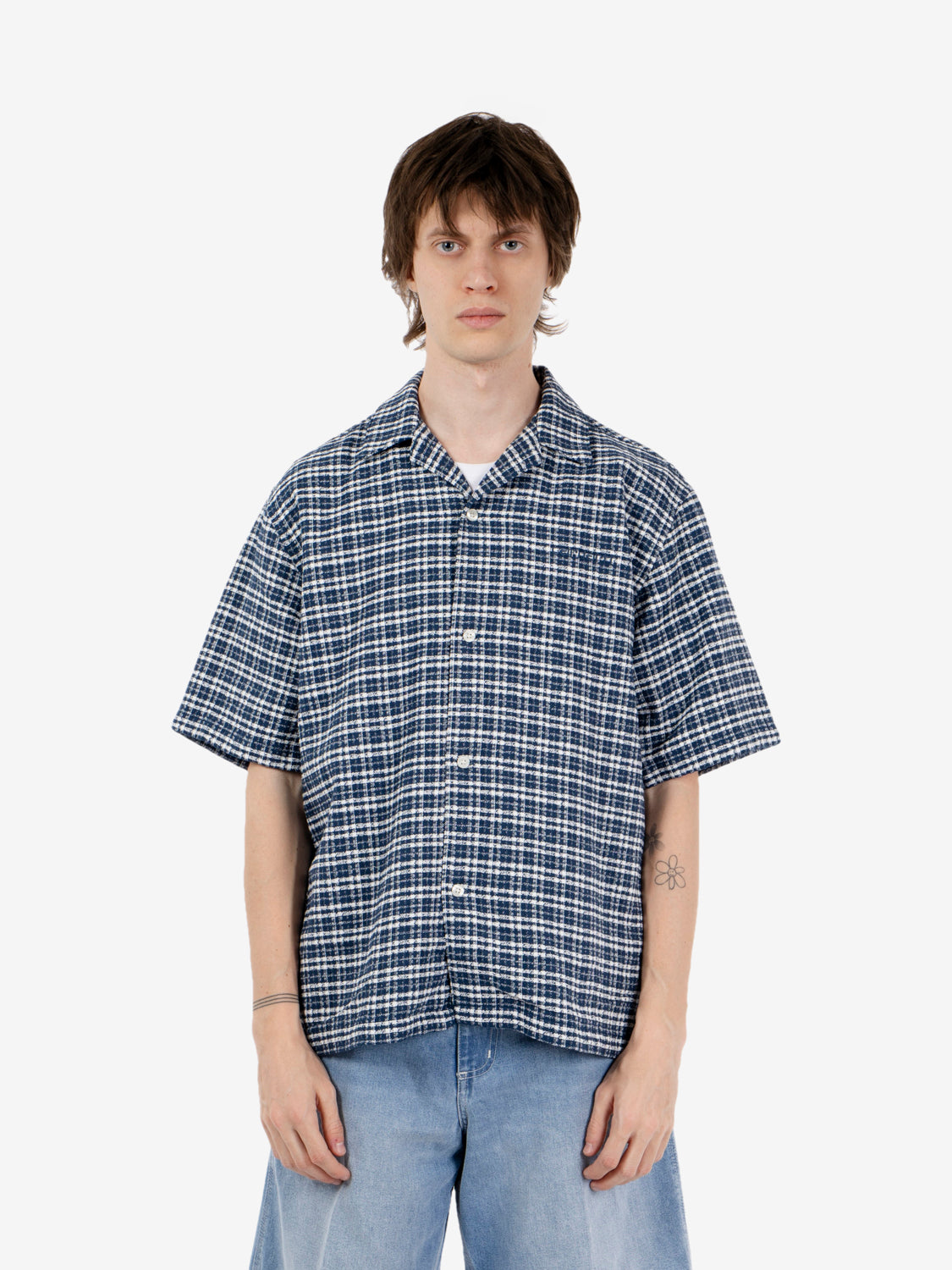 S/S Kander Shirt check / blue river