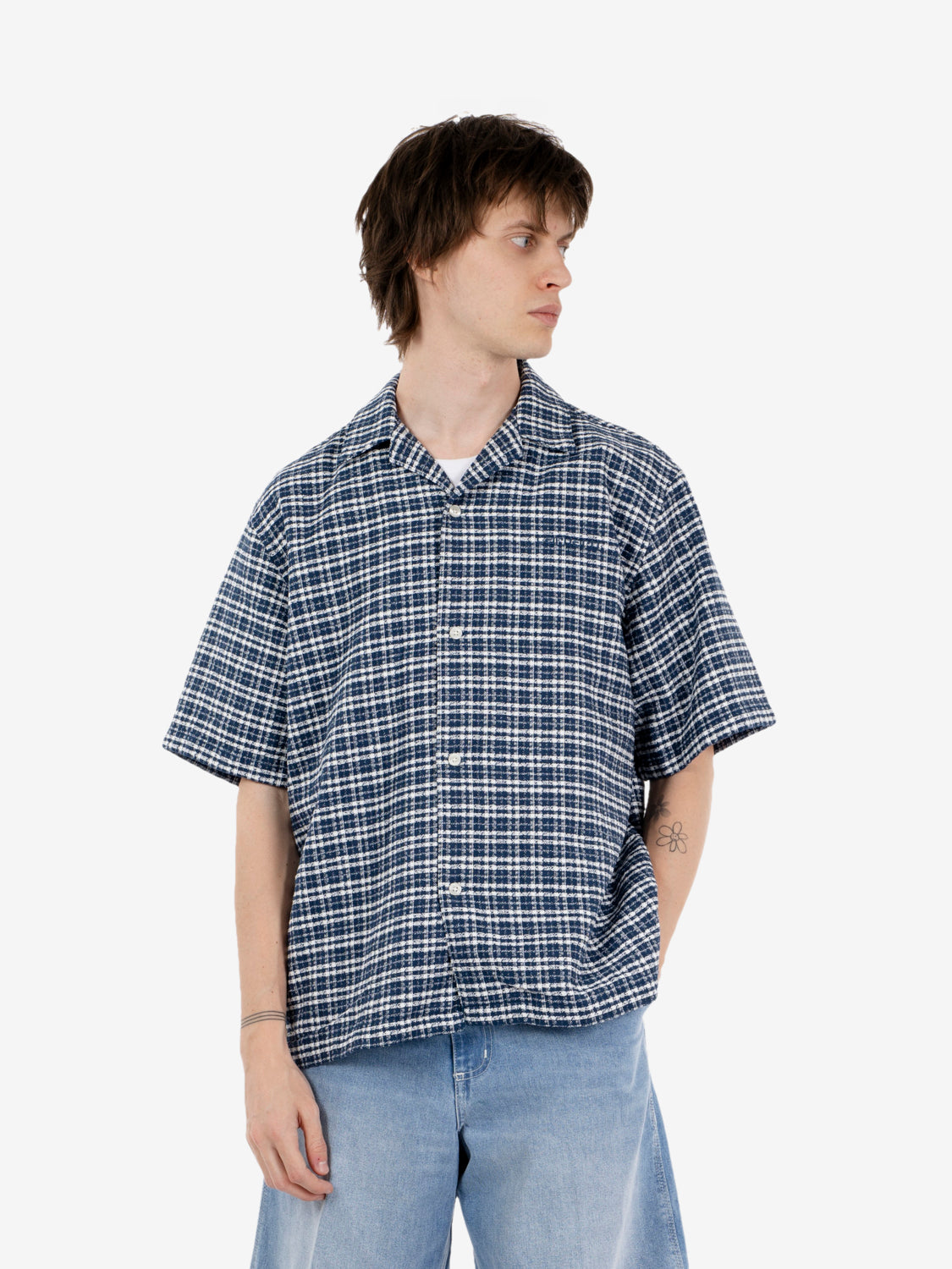 S/S Kander Shirt check / blue river