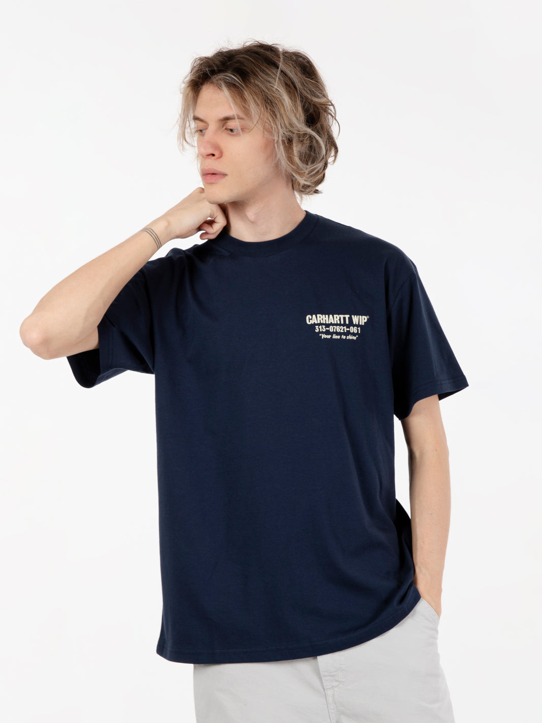 S/S Less troubles blue / wax t-shirt