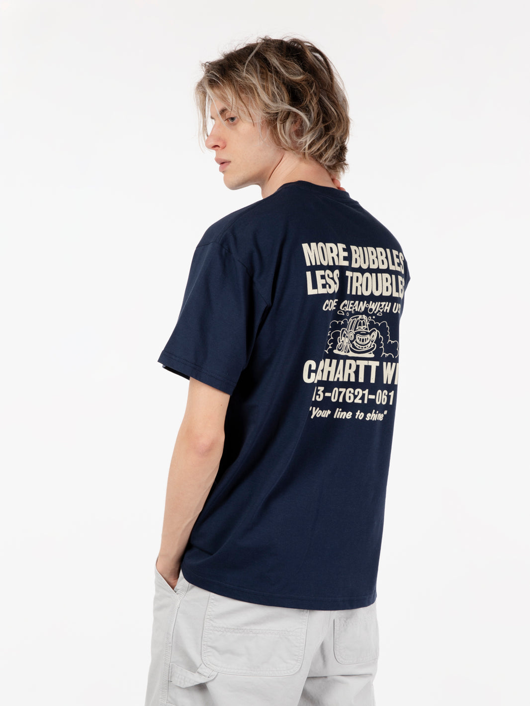 S/S Less troubles blue / wax t-shirt