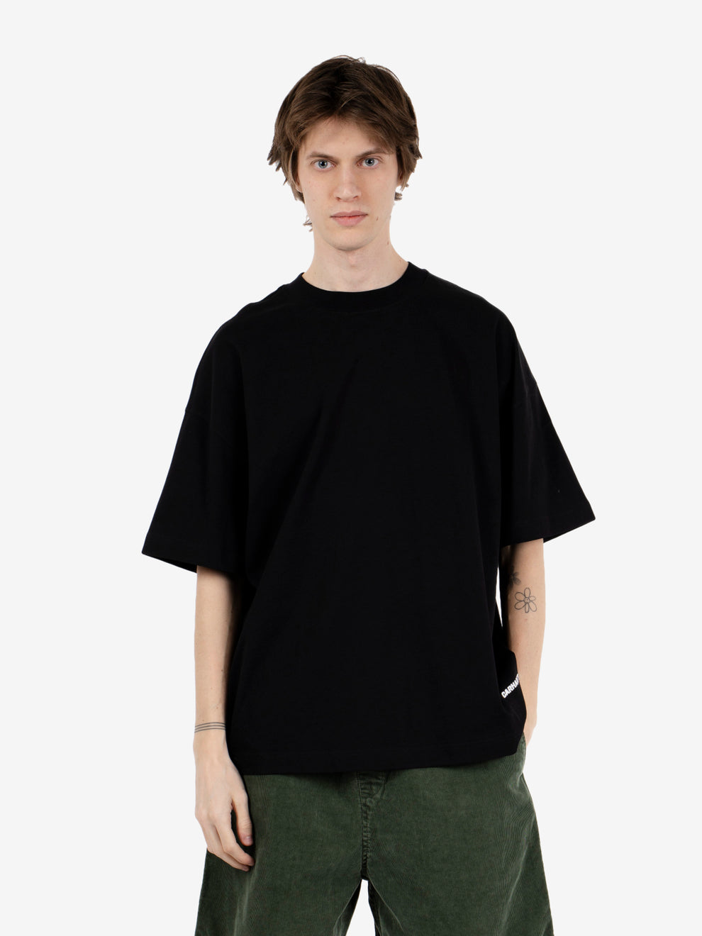 S/S Link Script T-Shirt black / white