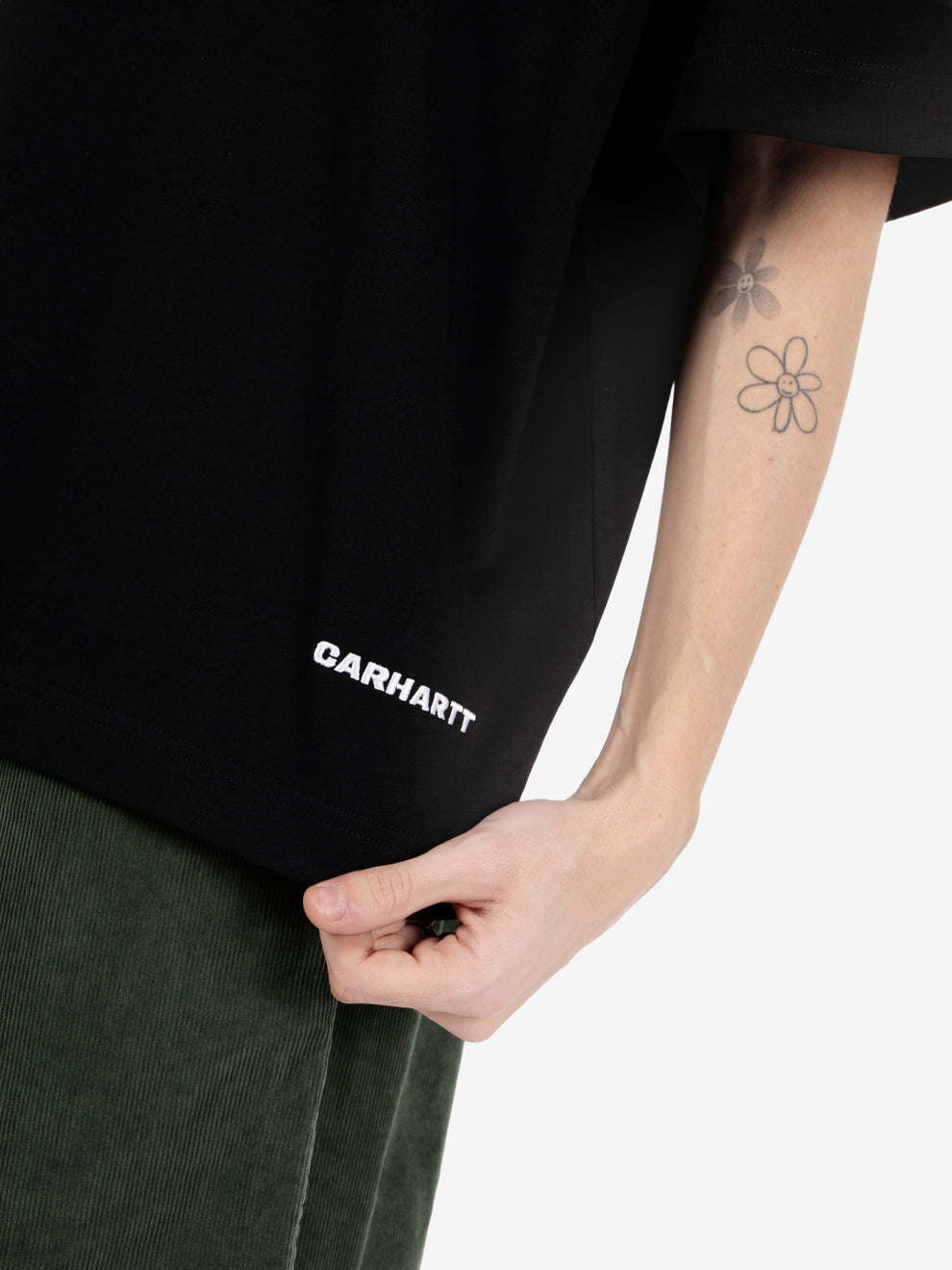 S/S Link Script T-Shirt black / white