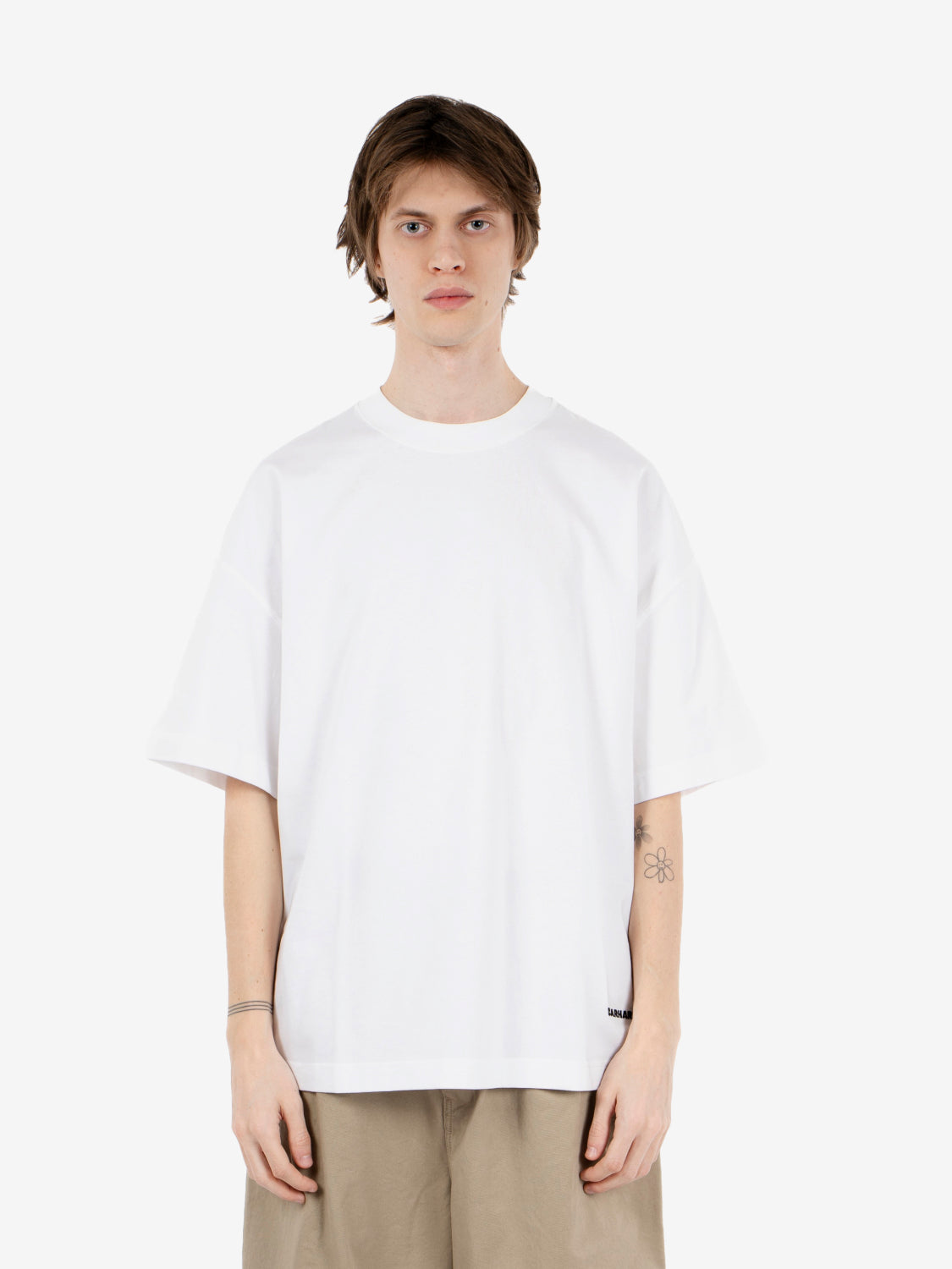 S/S Link Script T-Shirt white / black