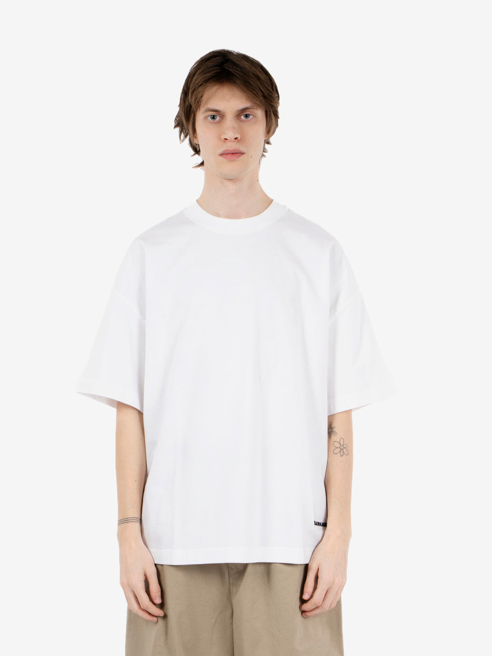 S/S Link Script T-Shirt white / black