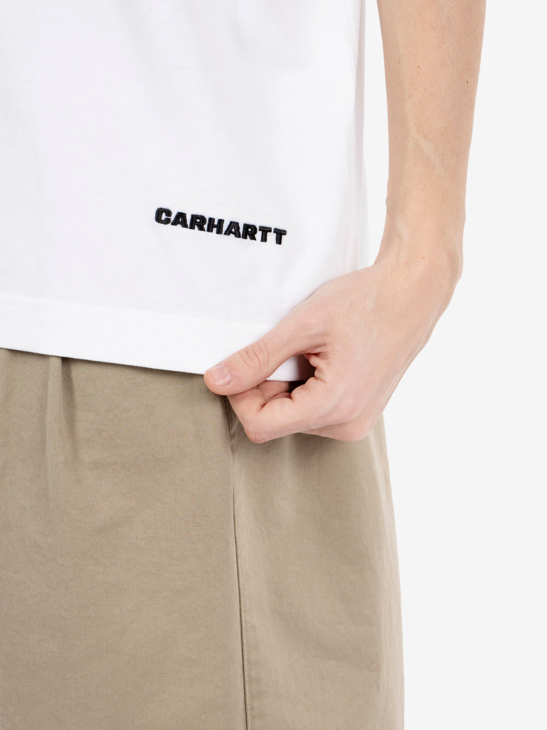 S/S Link Script T-Shirt white / black