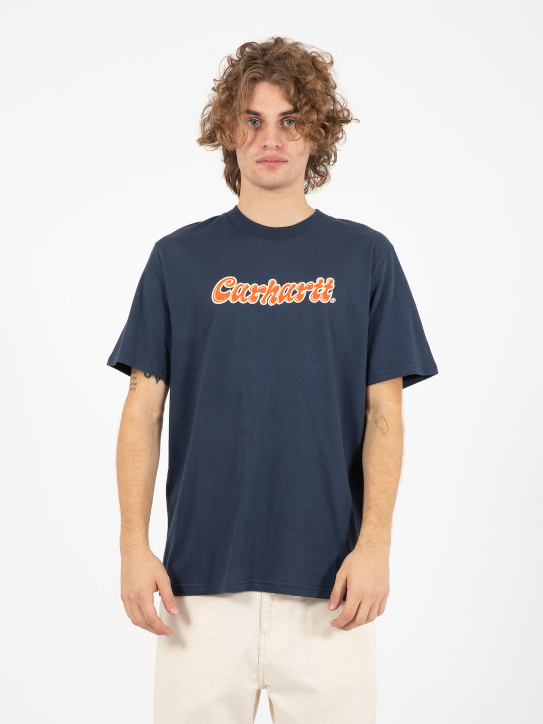 S/s liquid script t-shirt blue