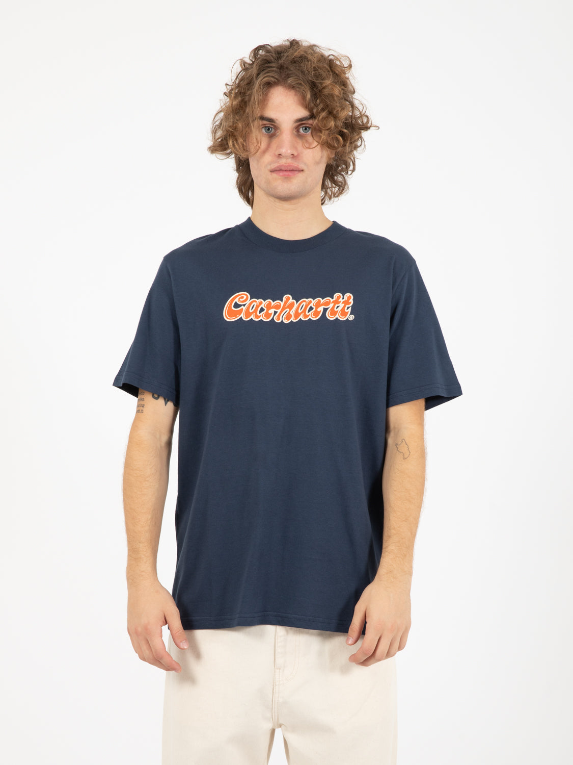 S/s liquid script t-shirt blue