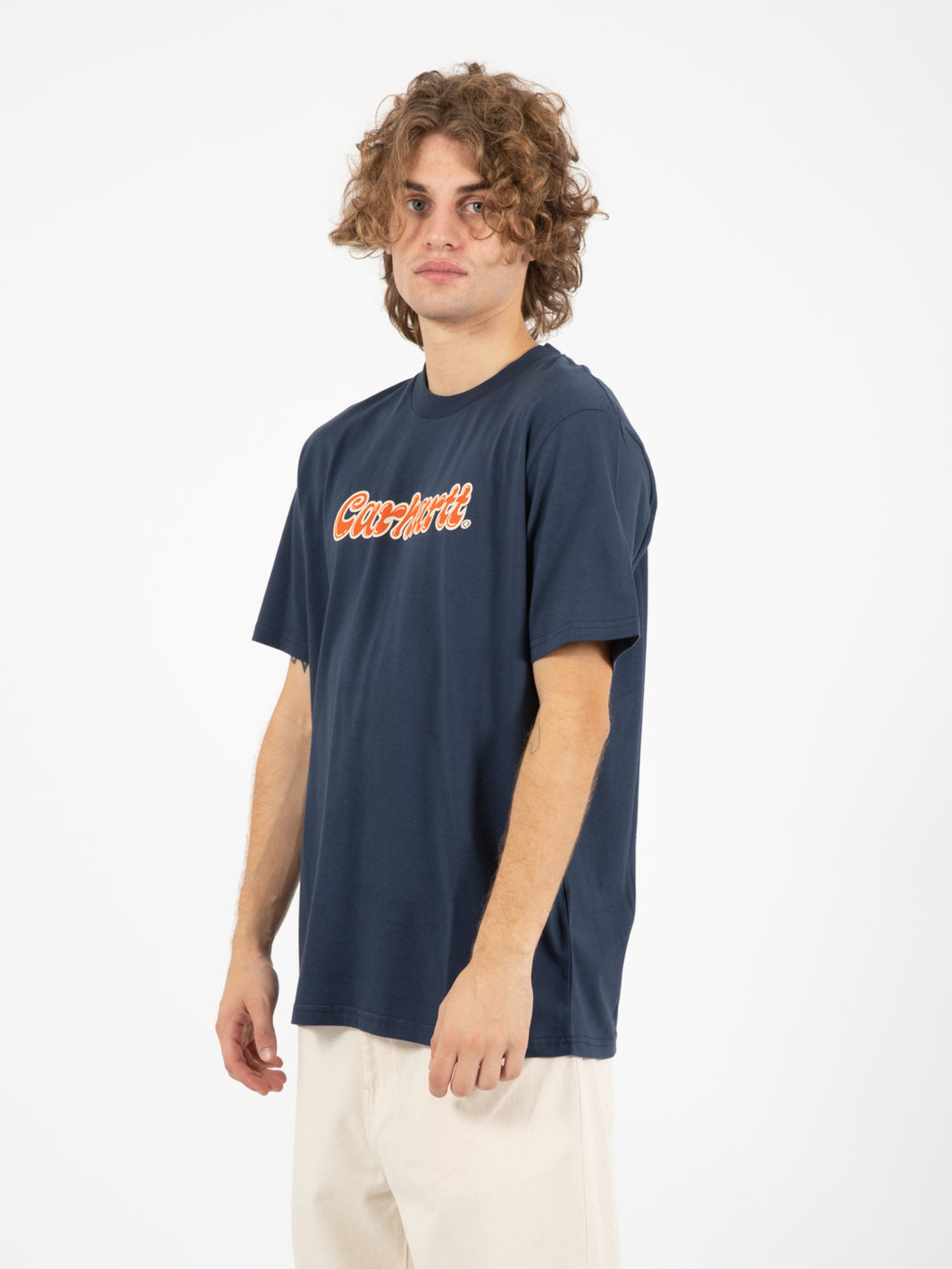 S/s liquid script t-shirt blue