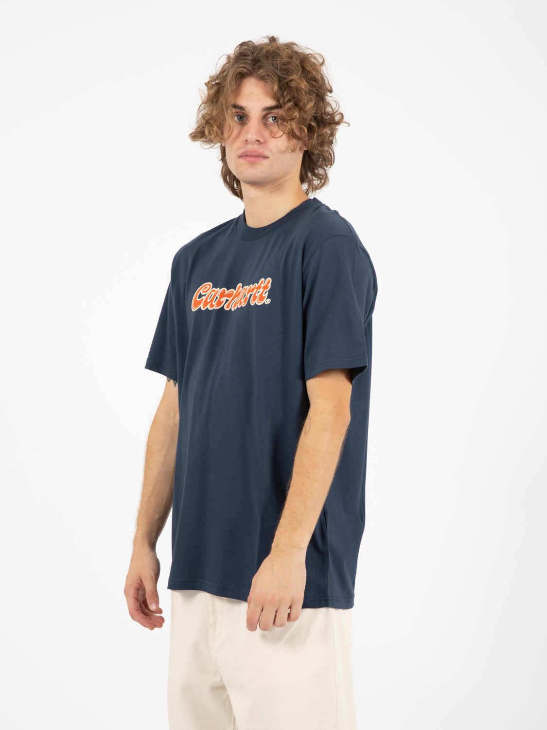 S/s liquid script t-shirt blue