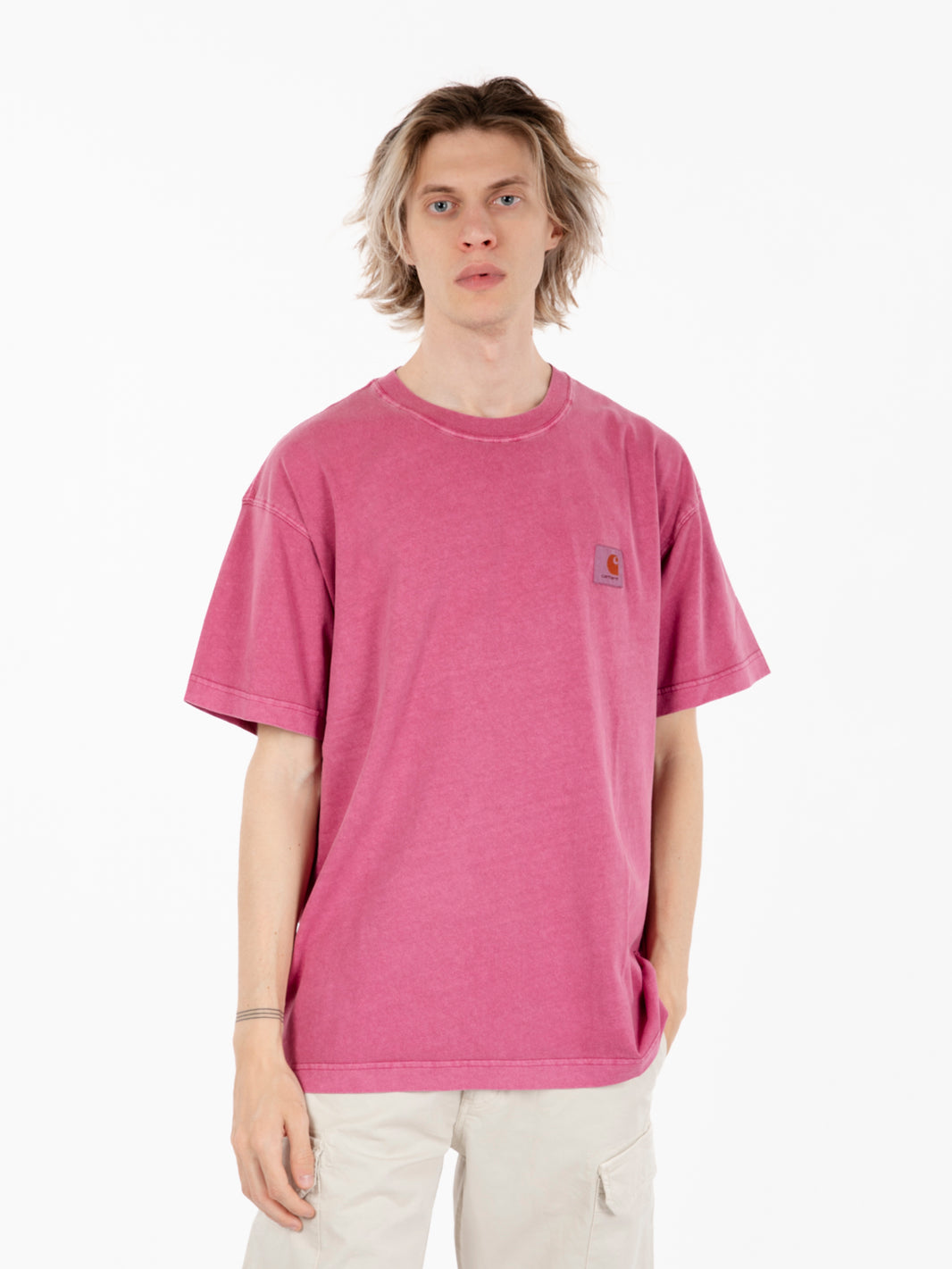 S/S Nelson t-shirt Magenta garment dyed 