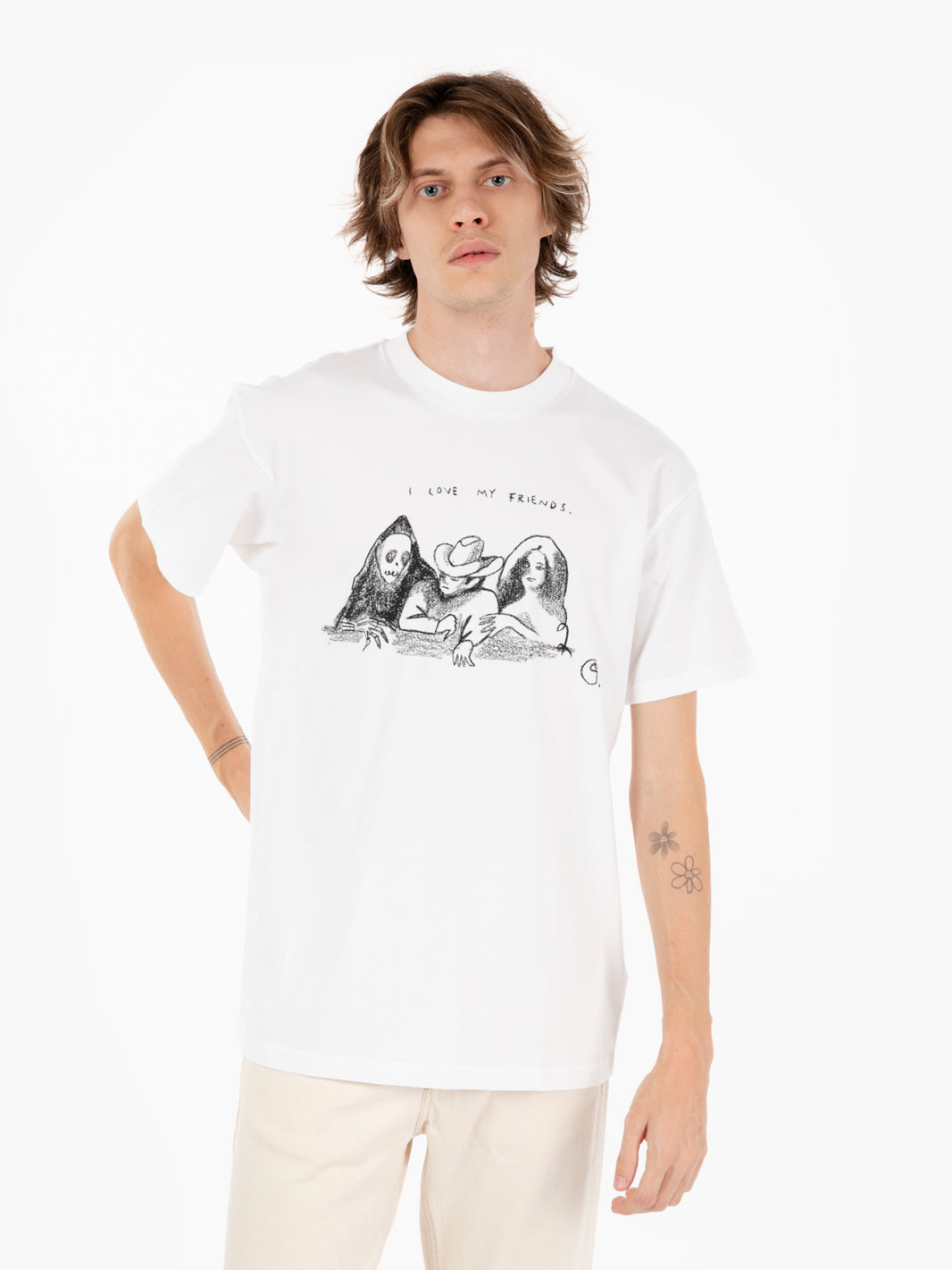 S/s pepe friends t-shirt white / black 
