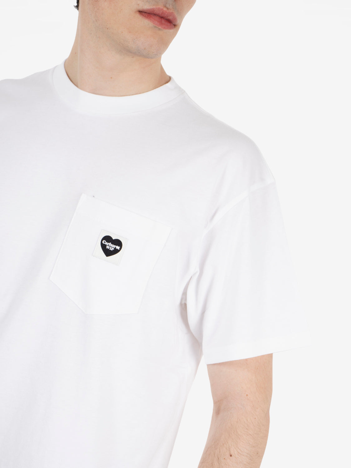 S/S Pocket Heart T-Shirt white/black 