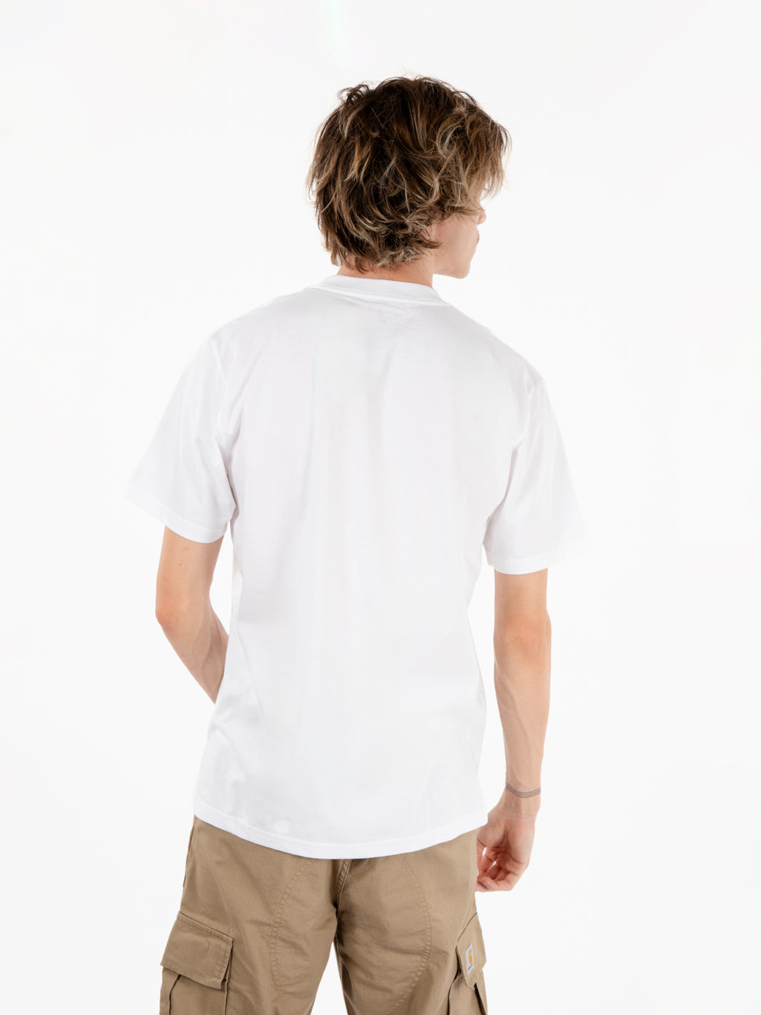 S/S Press script t-shirt white