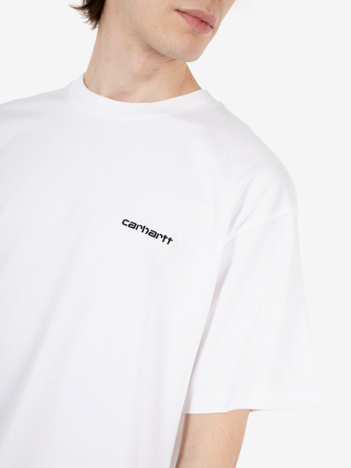 S/S Script Embroidery T-Shirt white / black