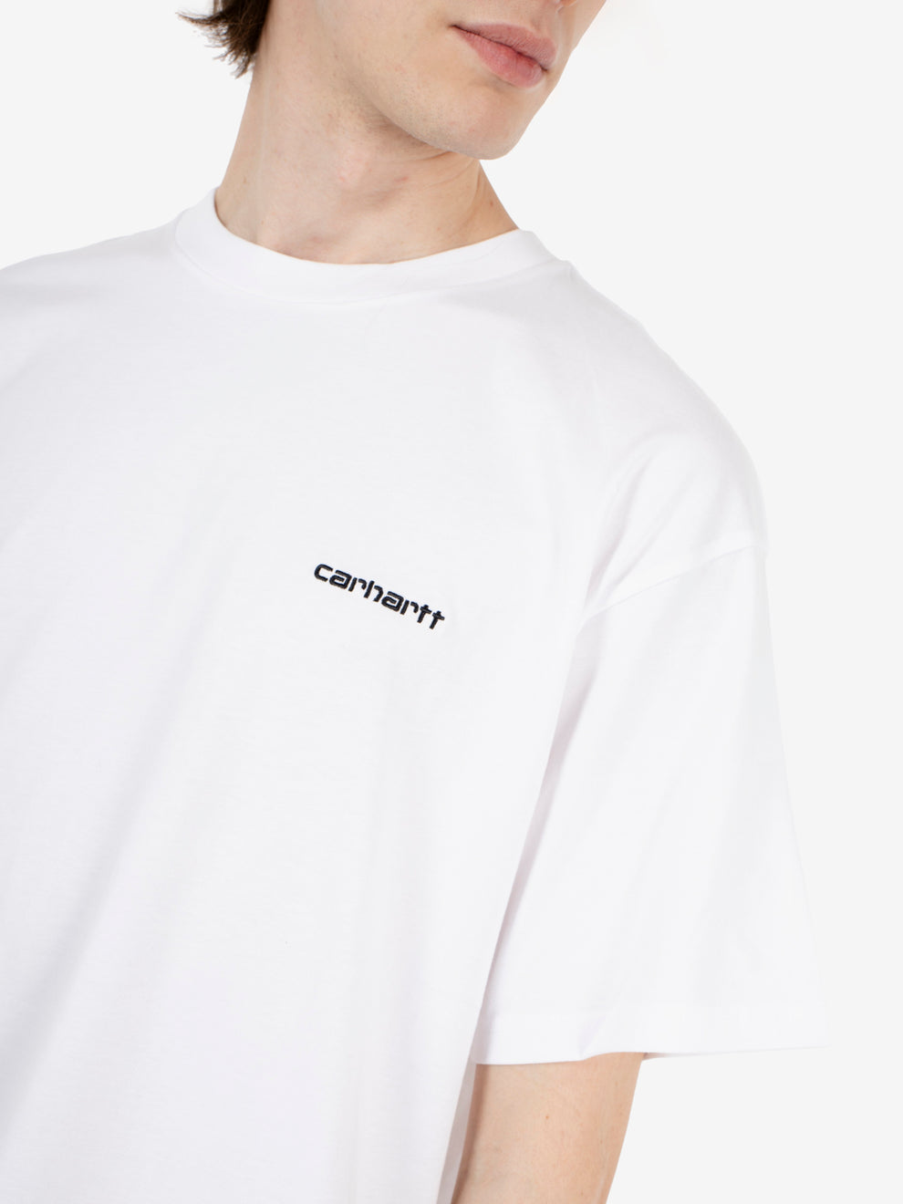 S/S Script Embroidery T-Shirt white / black