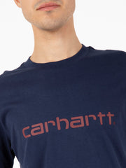 Carhartt WIP - S/S Script t-shirt air force blue / malbec