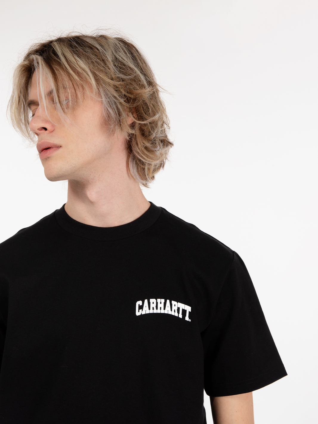 S/S University Script T-Shirt Black / White