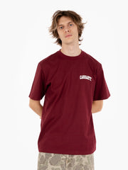 Carhartt WIP - S/S university script t-shirt malbec / white