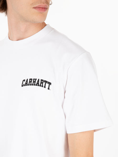 S/S University script t-shirt white / black