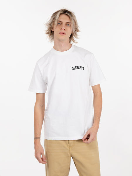 S/S University Script T-Shirt white / black