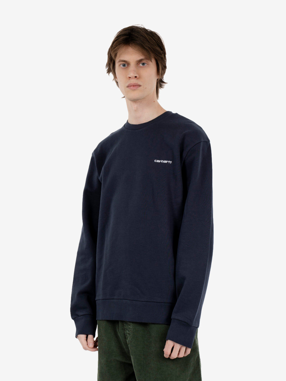 Script Embroidery Sweat deep night / white