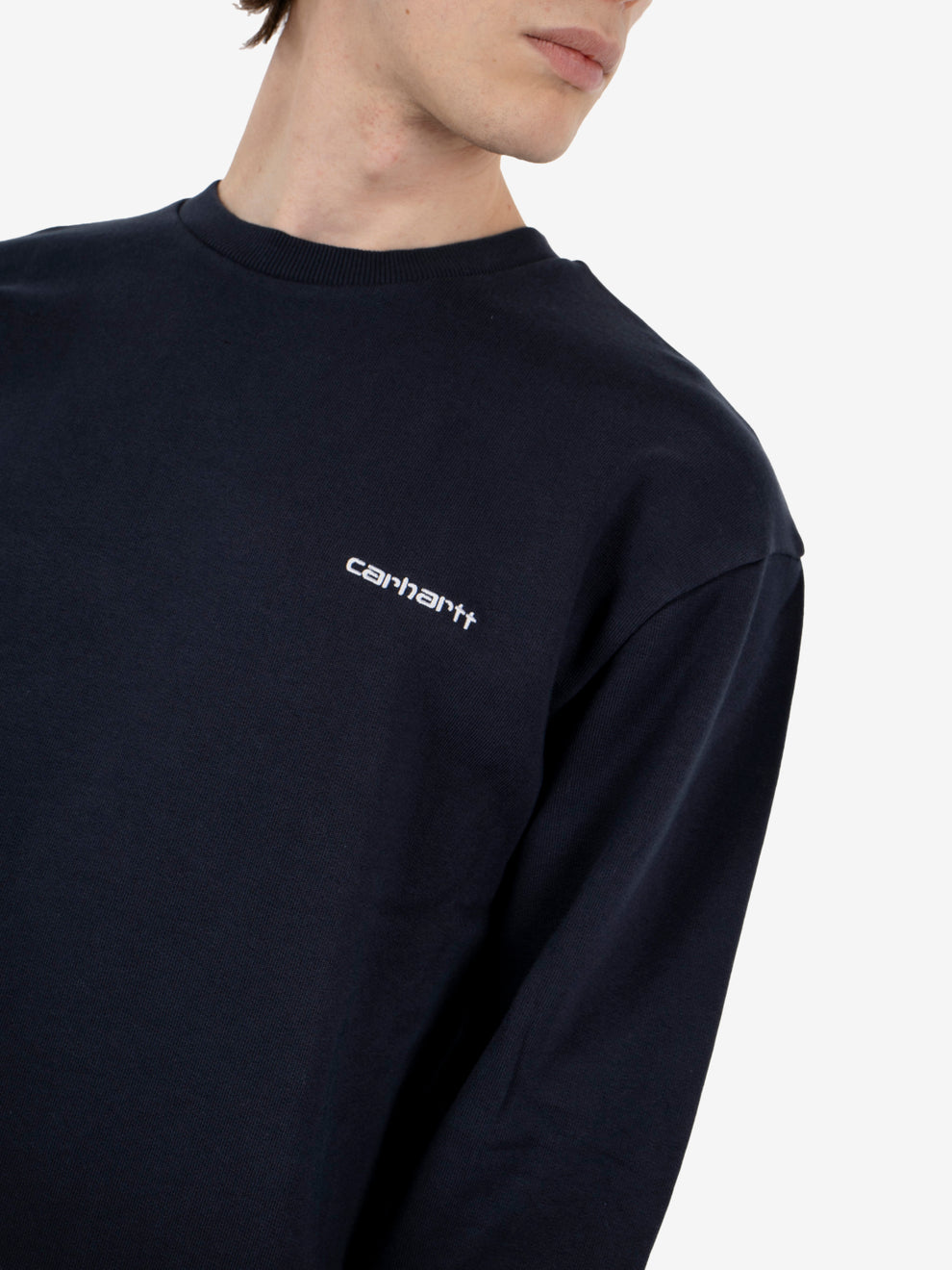 Script Embroidery Sweat deep night / white