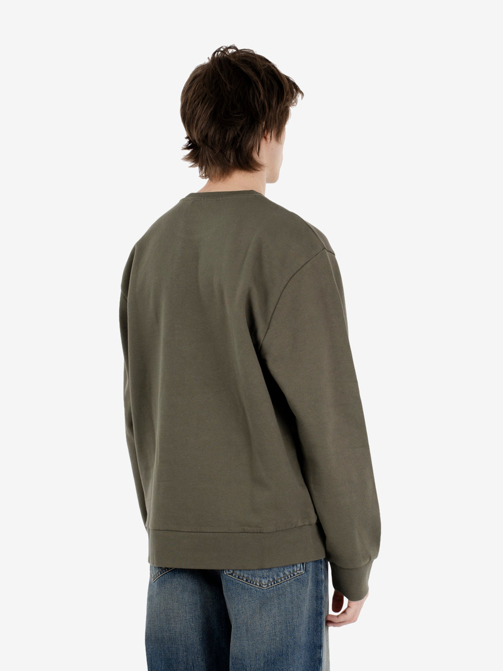 Script Embroidery Sweat leaf/white 