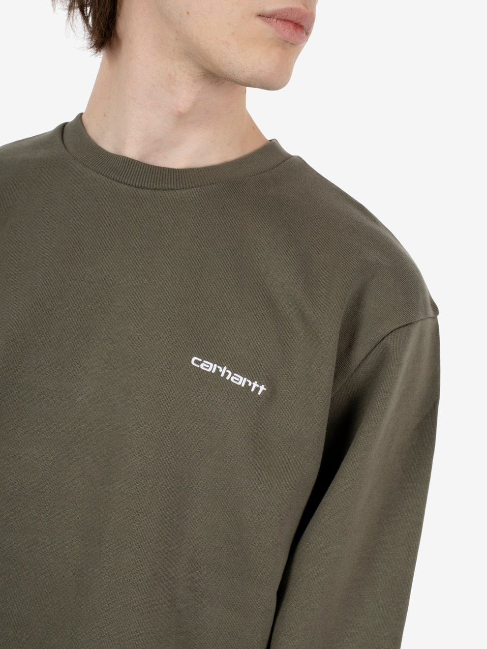 Script Embroidery Sweat leaf/white 