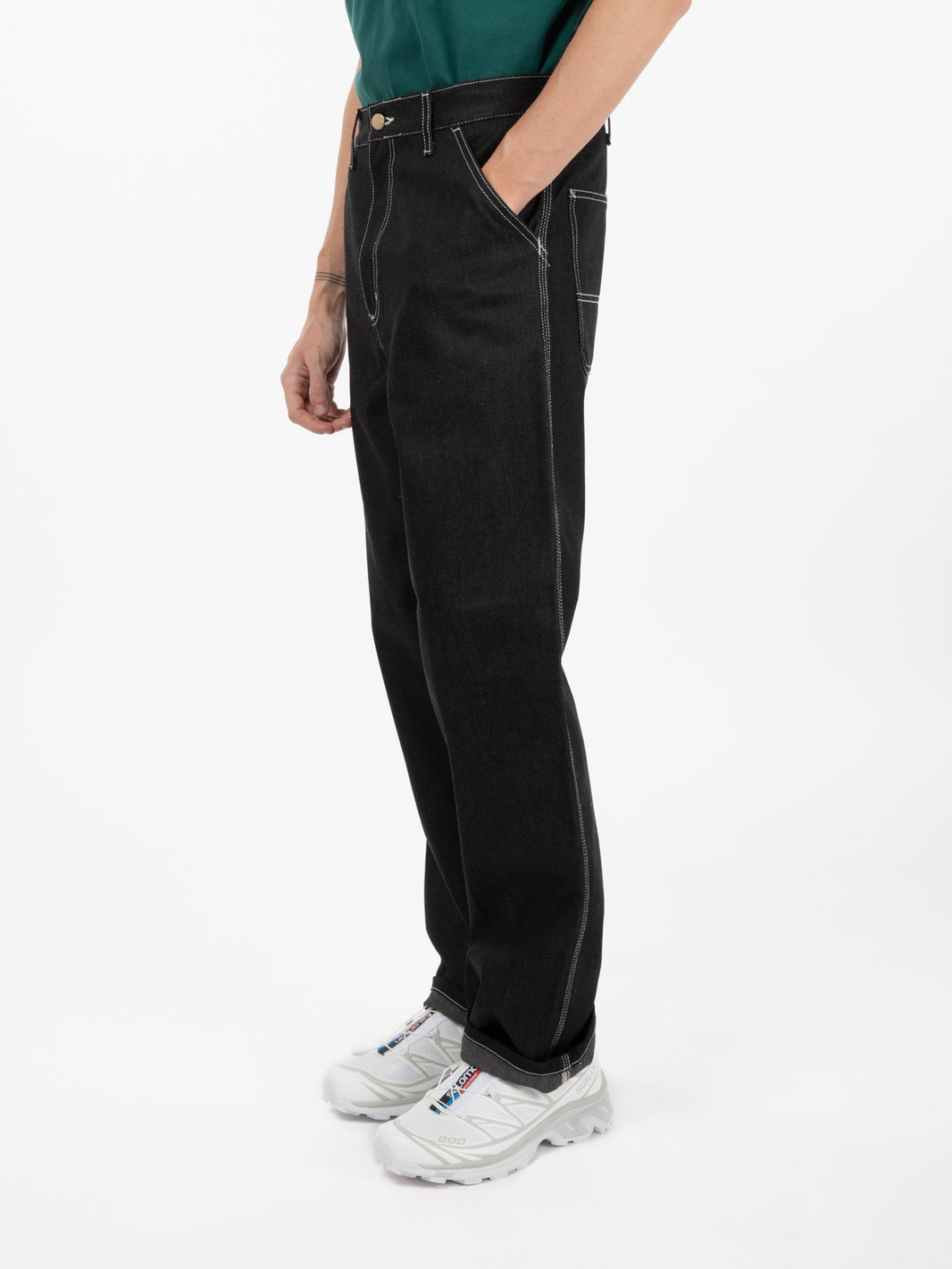 Simple black rigid pants 