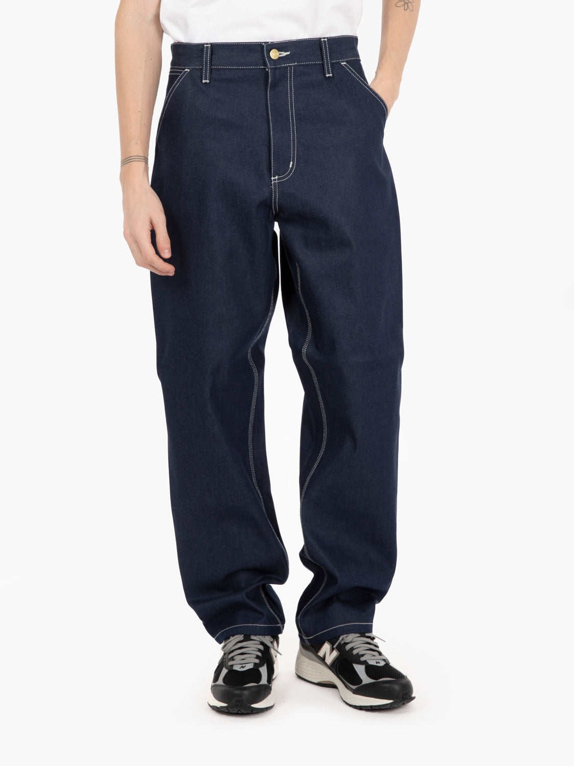 Simple rigid pant blue