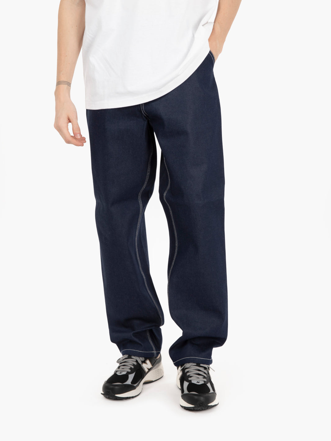 Simple rigid pant blue