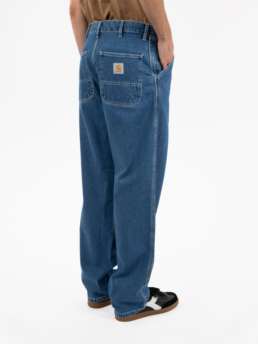 Simple blue stone washed pant 