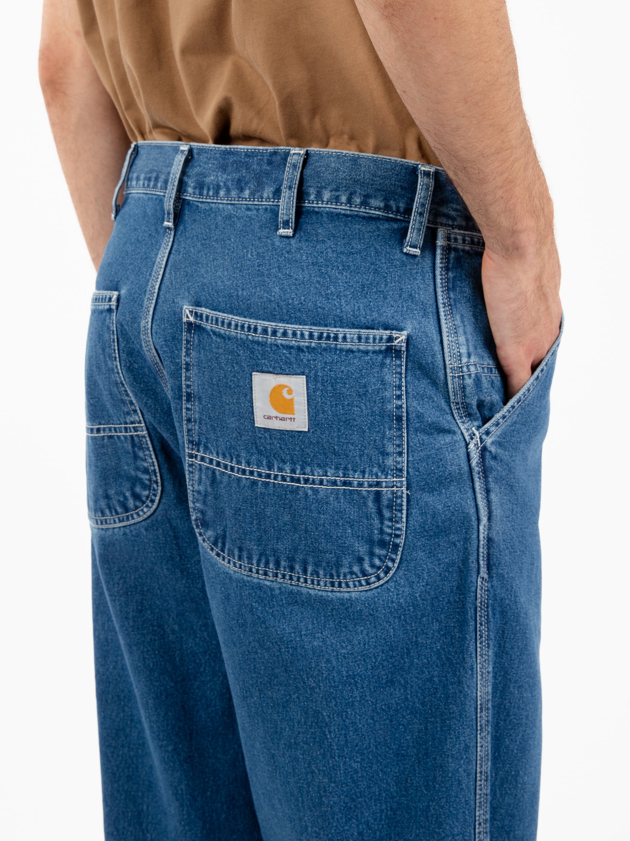 Simple blue stone washed pant 