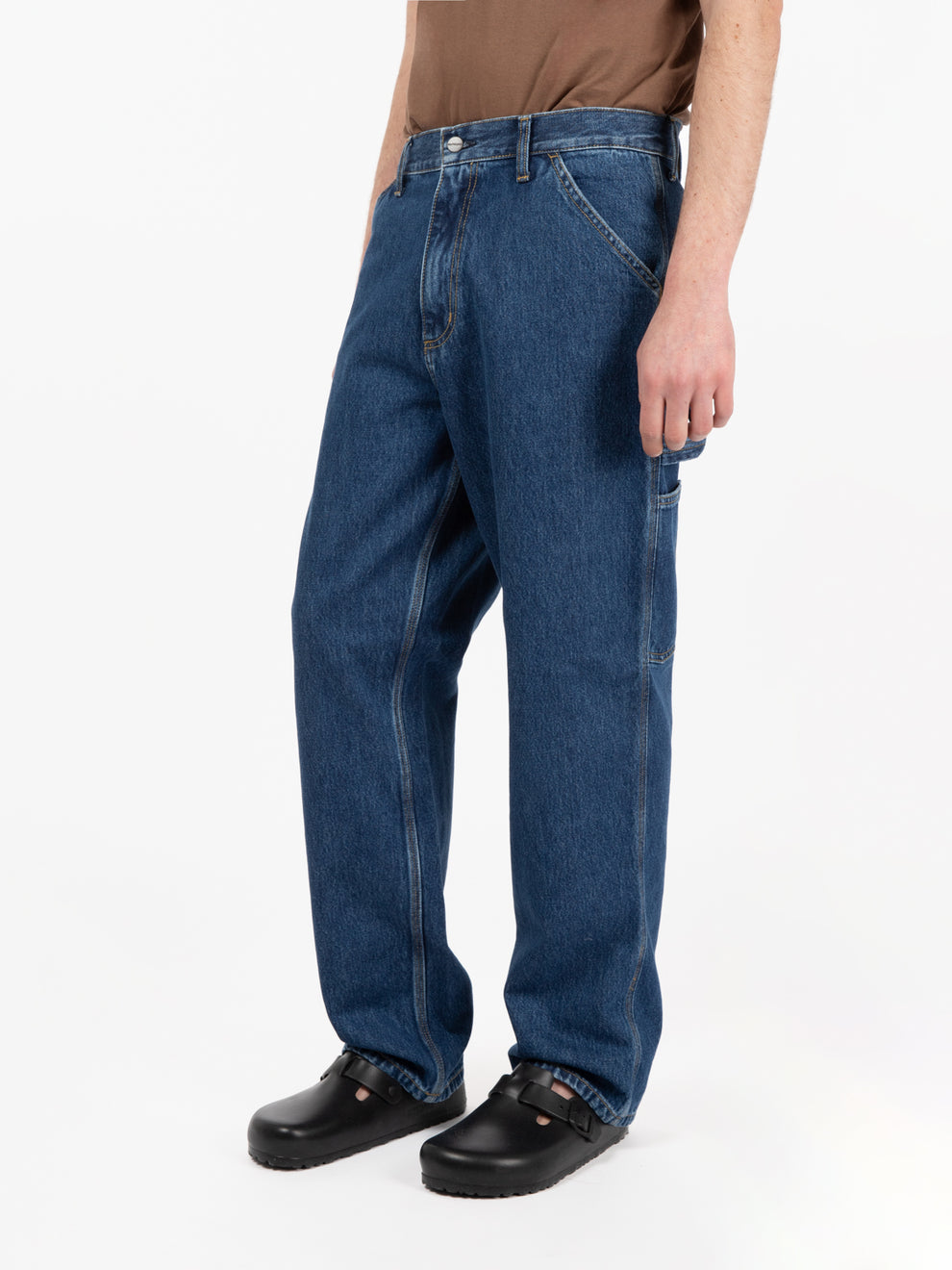Single knee pant blue stone washed