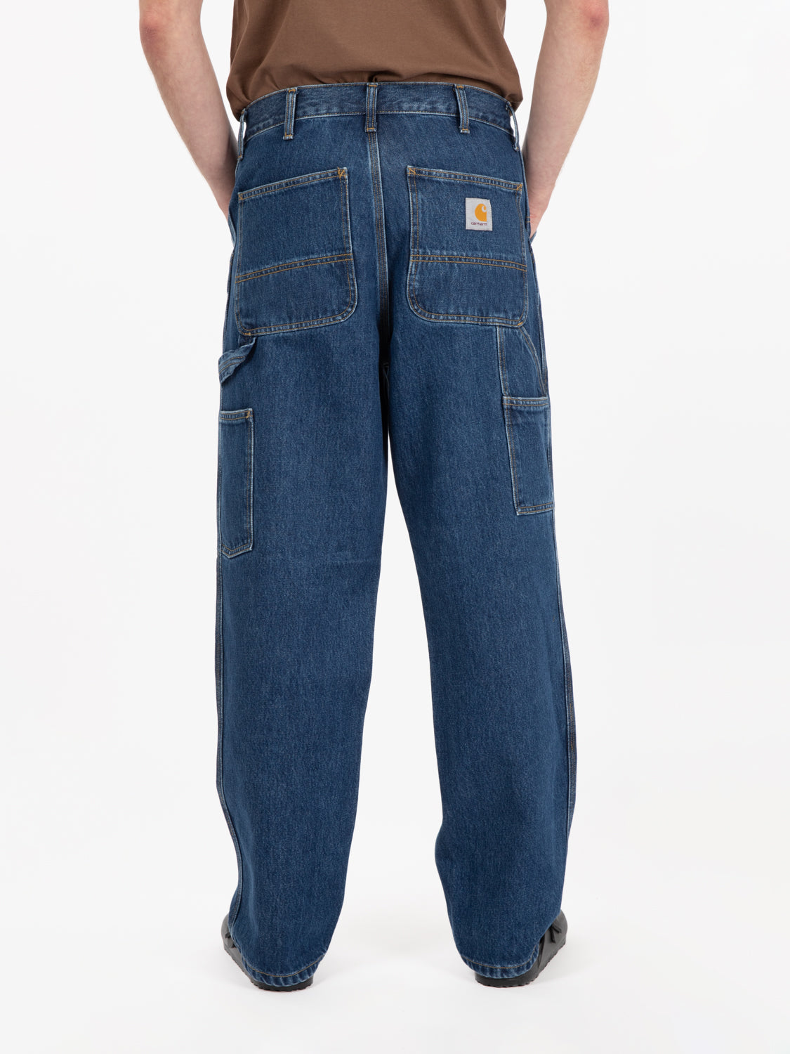 Single knee pant blue stone washed