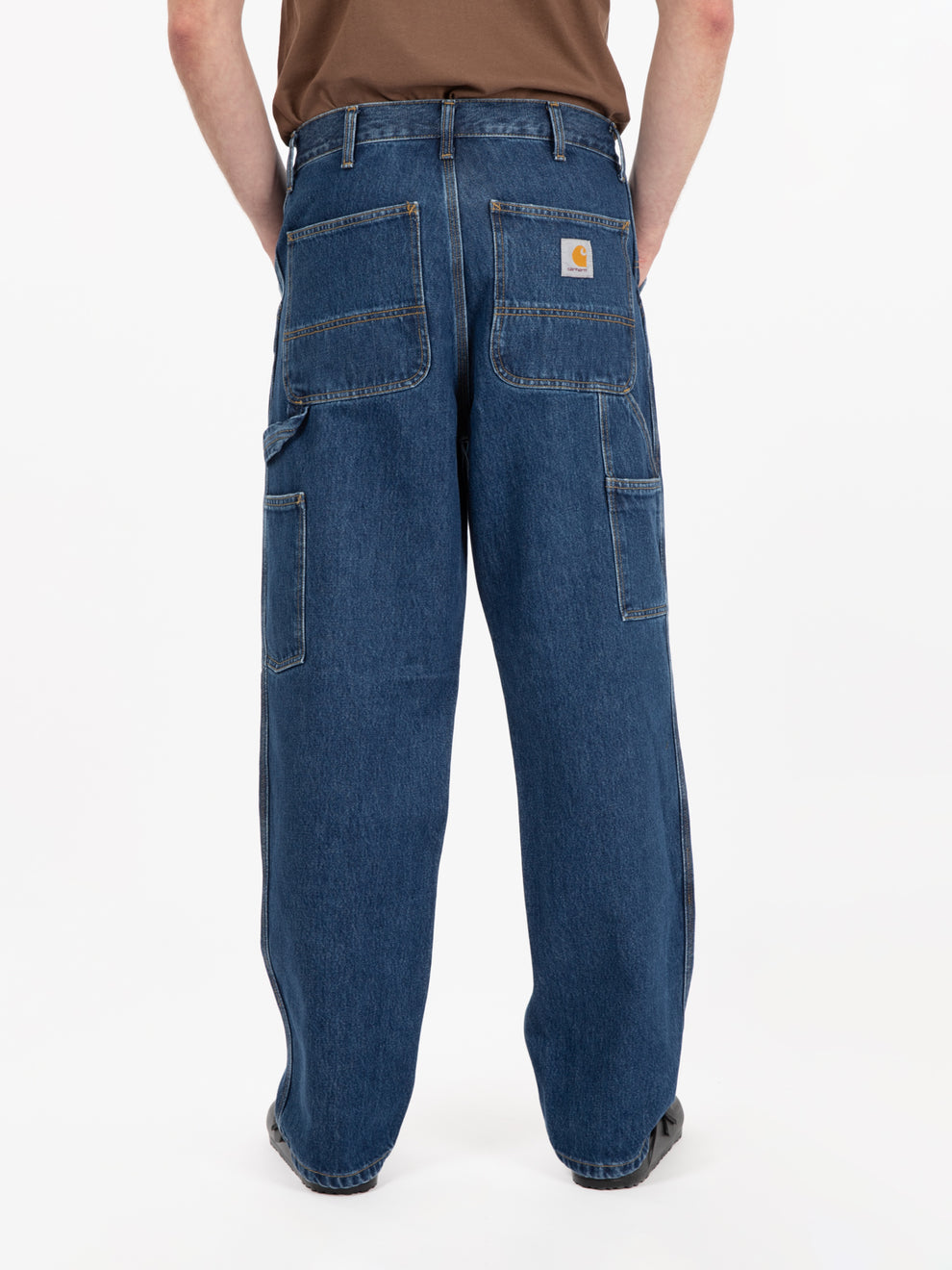 Single knee pant blue stone washed