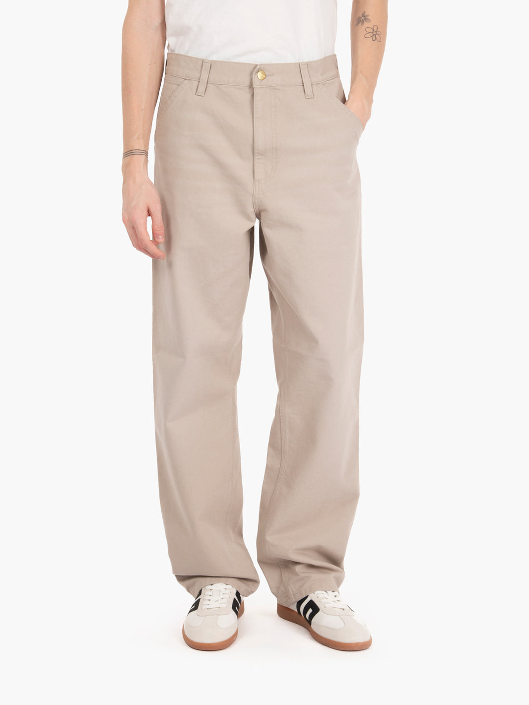 Single knee pant dusky beige