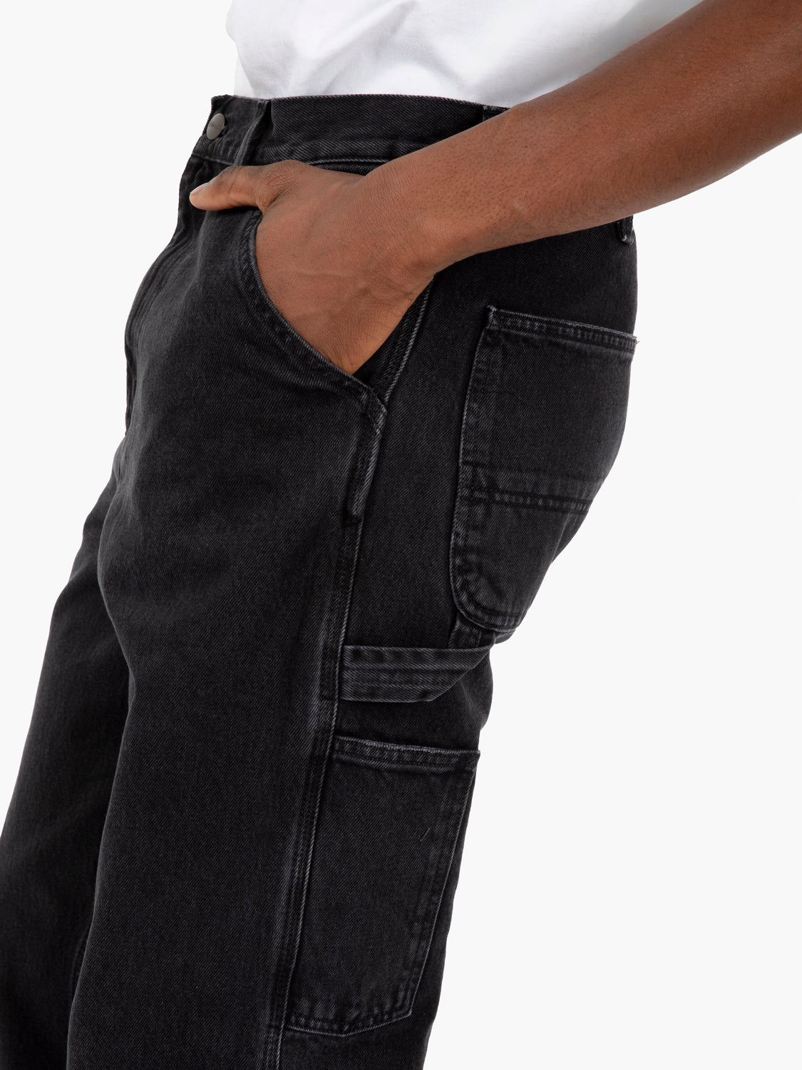 Single knee pant black