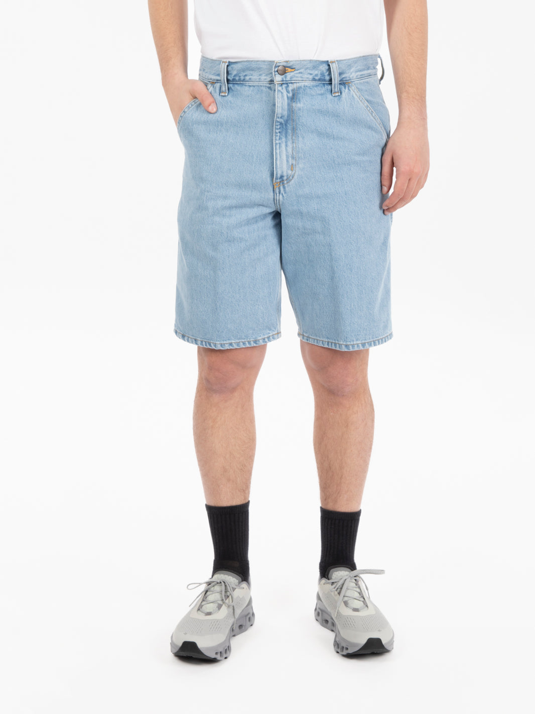 Single knee short blue 