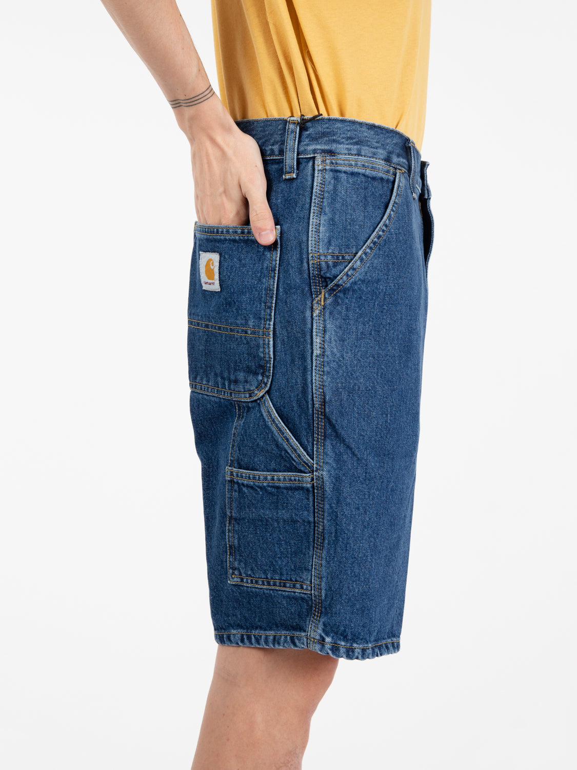 Single knee short blue 