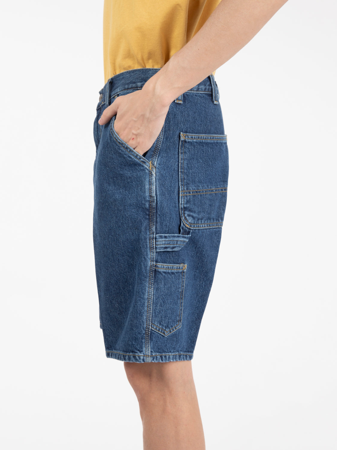 Single knee short blue 