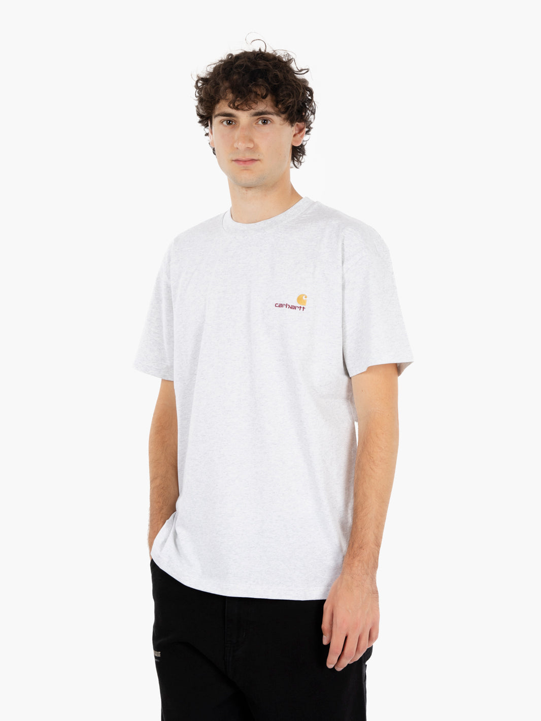 S/S American script ash heather t-shirt 