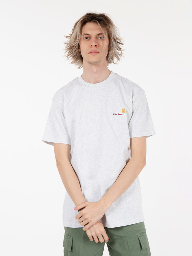 Carhartt WIP - T-shirt S/S American script  ash heather