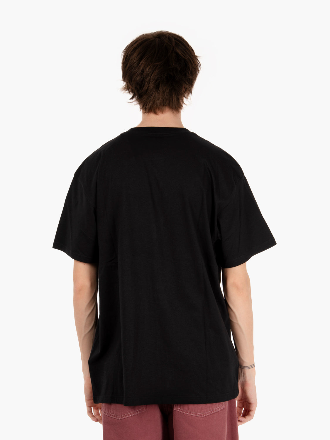 T-shirt S/S pocket heart black / red