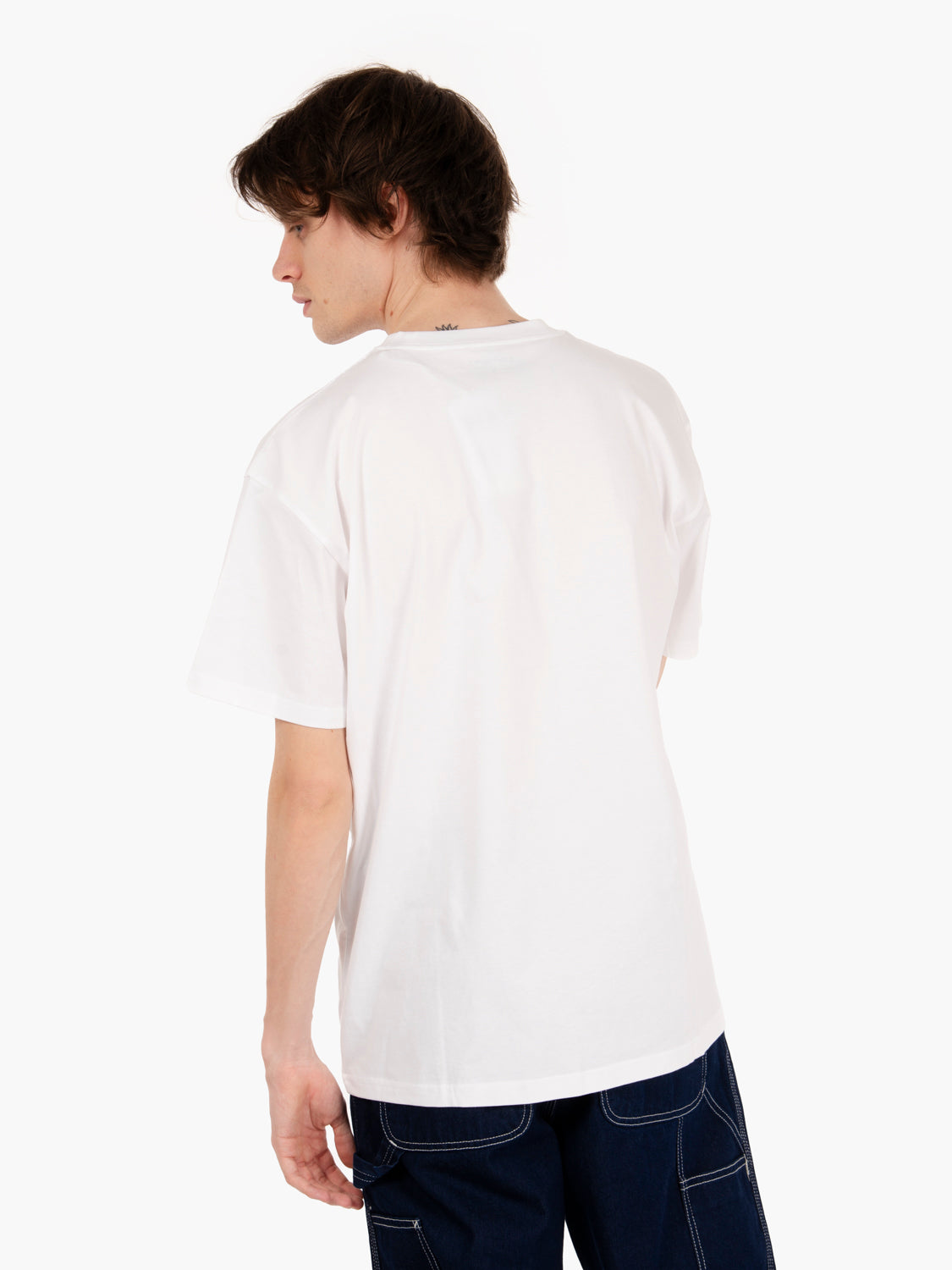 T-shirt S/S pocket heart white / red